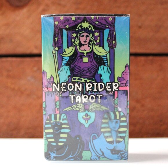 Neon Rider Tarot Deck Colorful Holographic Cards Divination Fortune Telling Seal - Picture 1 of 5